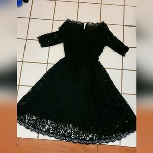 Black Lace Swing Dress